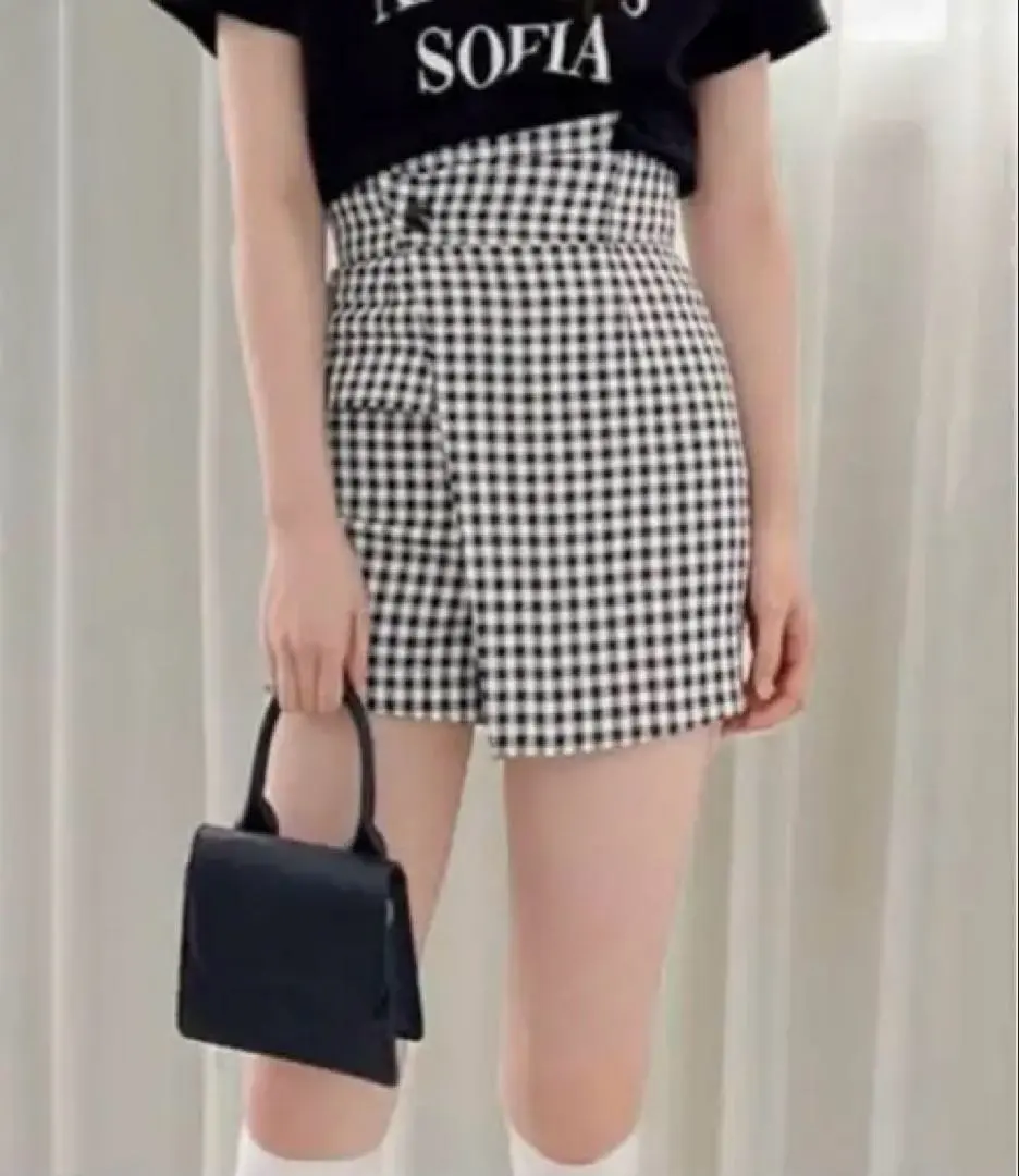 Thumbnail of GRL Wrap-style Skirt Gingham Check