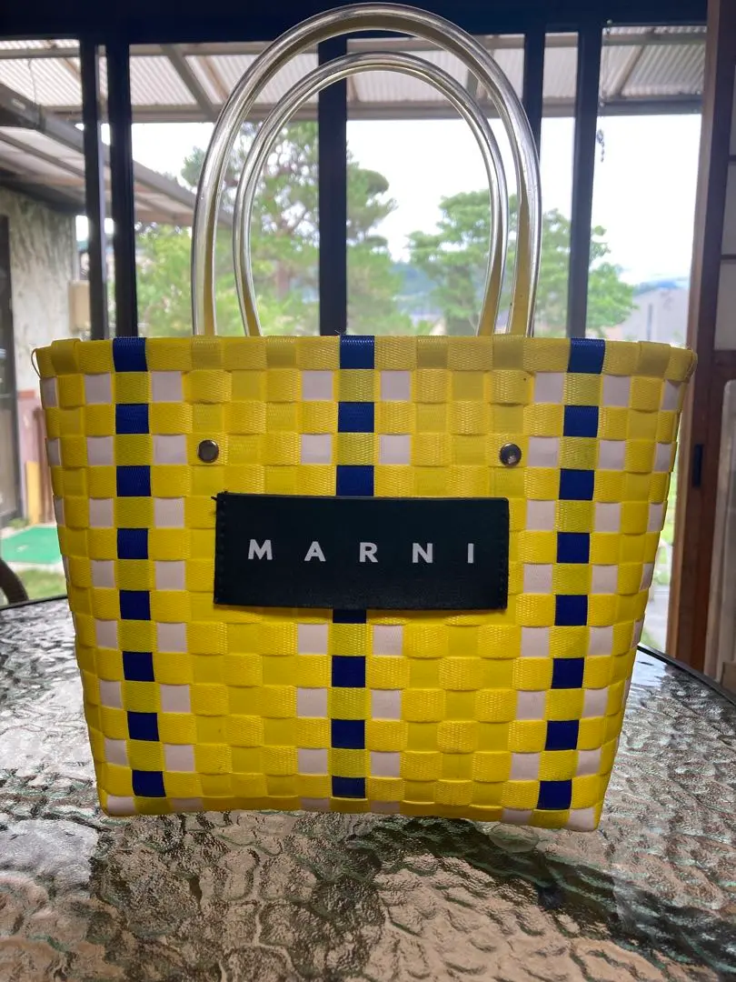 【美品】  MARNI/マルニマーケット カゴバッグ イエロー イエロー MARNI MARKET RETRO スモール バスケットバッグ | Marni