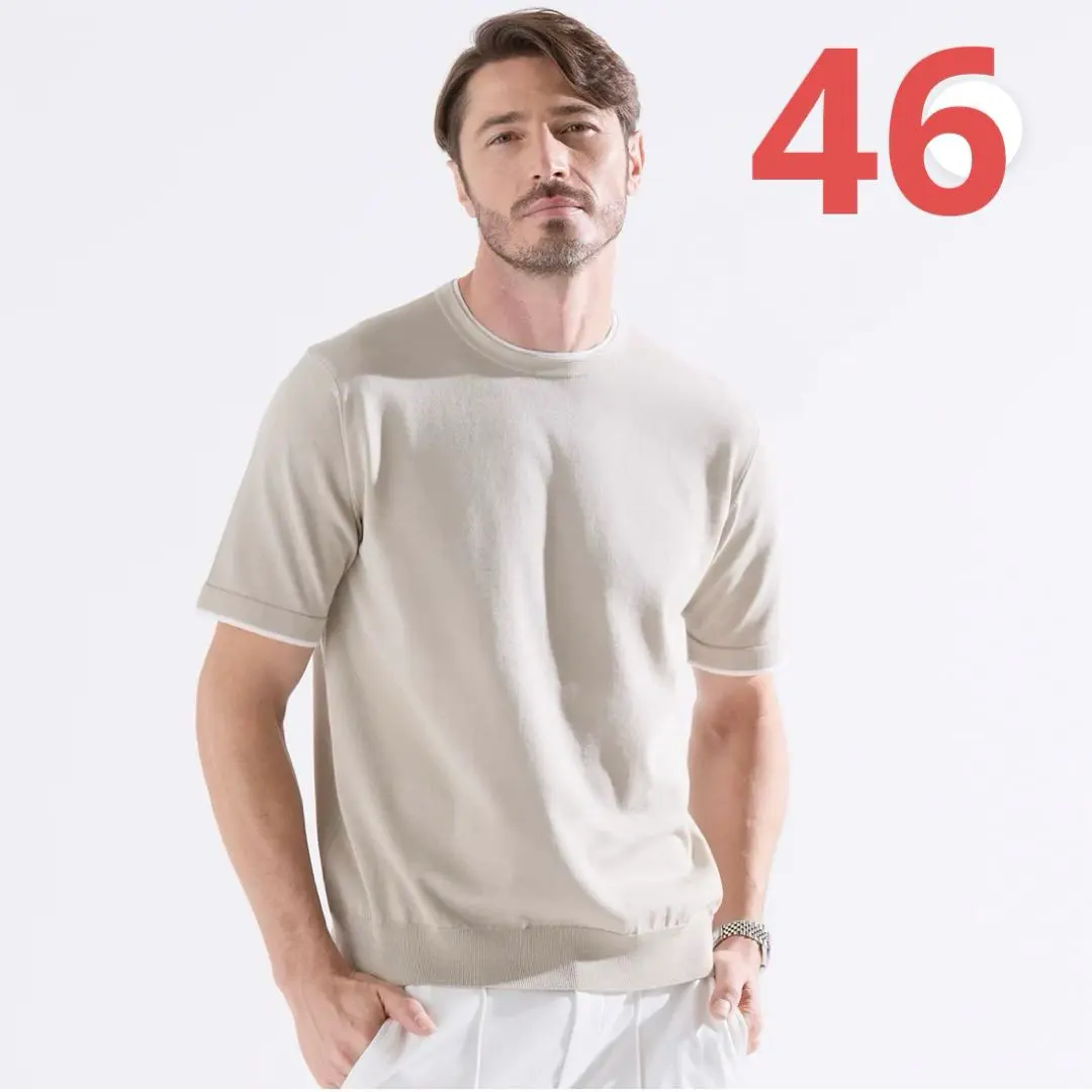 超美品！ベージュ　トレンタセッタンタ　チルデンニット　リネン ニット セーター チルデンニット レディース : ZOZOTOWN Yahoo