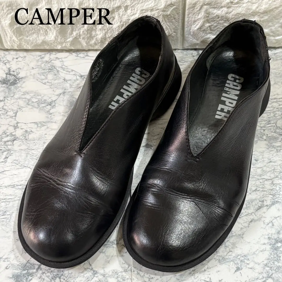 【美品✨】Camper スパイラルコメット　フラットシューズ　レザー　23cm 美品✨】Camper スパイラルコメット フラットシューズ レザー