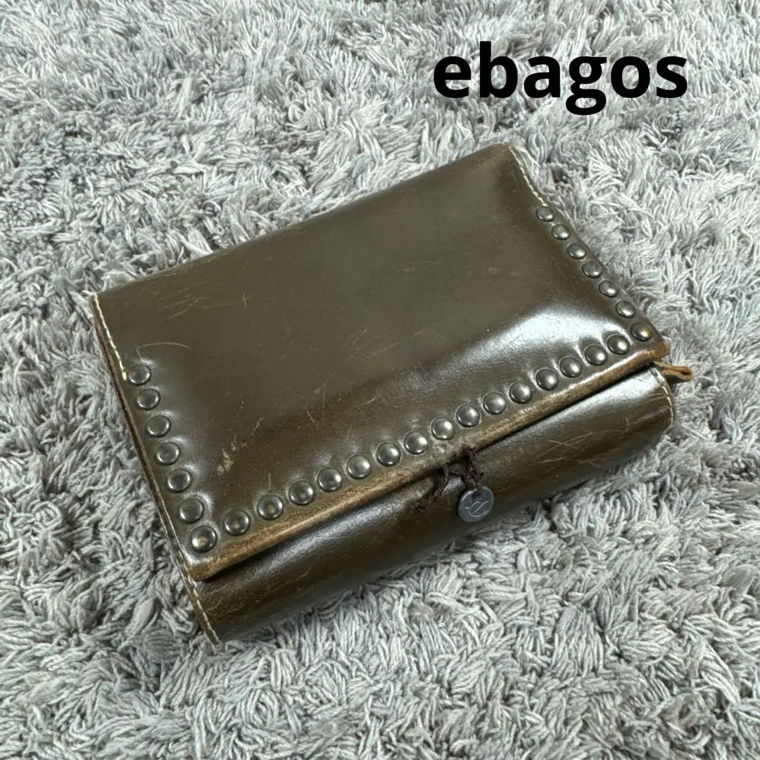 [新品•未使用] eb.a.gos エバゴス　キャンパス×レザー三折り財布 新品•未使用] eb.a.gos エバゴス キャンパス×レザー三折り財布