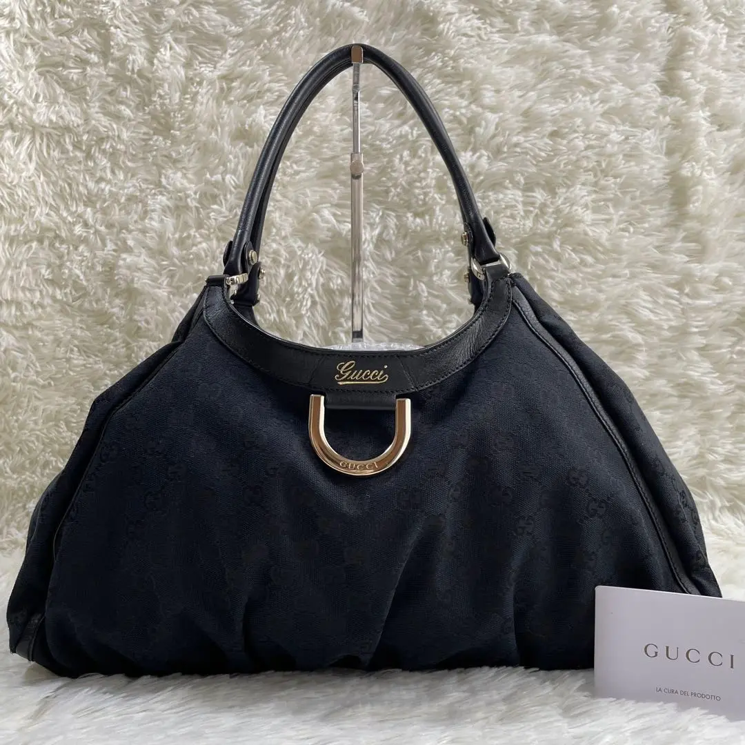 【極美品】グッチ　アビー　ハンドバッグ　シマ　GG レザー　黒　189835 楽天市場】【バッグ】GUCCI グッチ アビー GGキャンバス