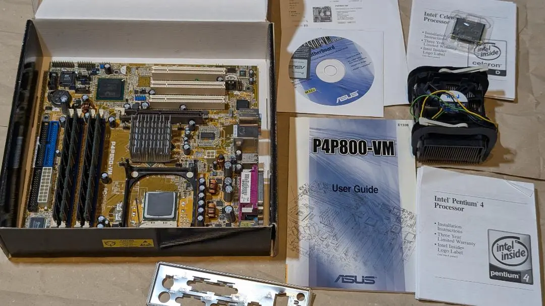 マザーP4P800DX + Pen4プレスコット3.4GHz +メモリ+グラボ マザーP4P800DX + Pen4プレスコット3.4GHz +メモリ+グラボ（2025