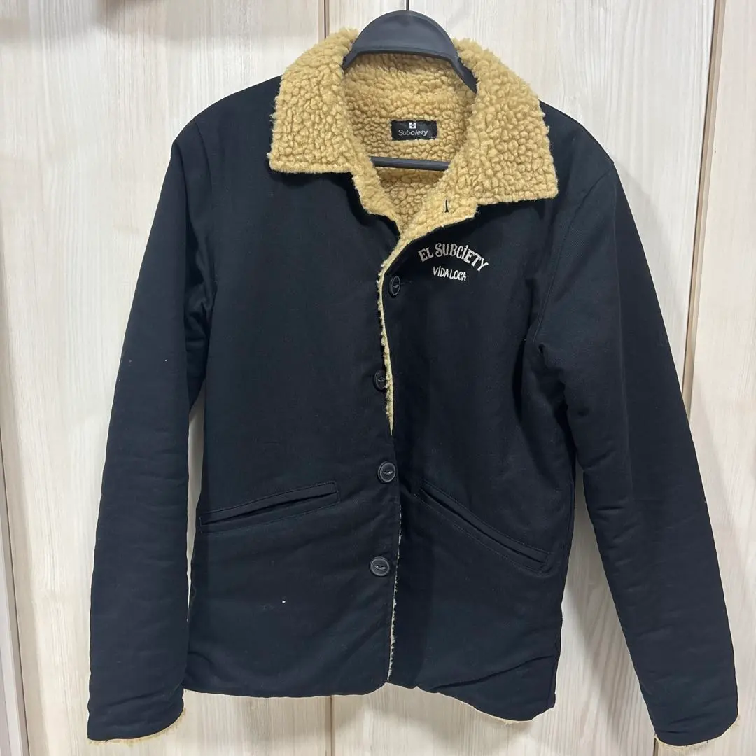 Thumbnail of Subciety Boa Collar Jacket, Black - Subciety