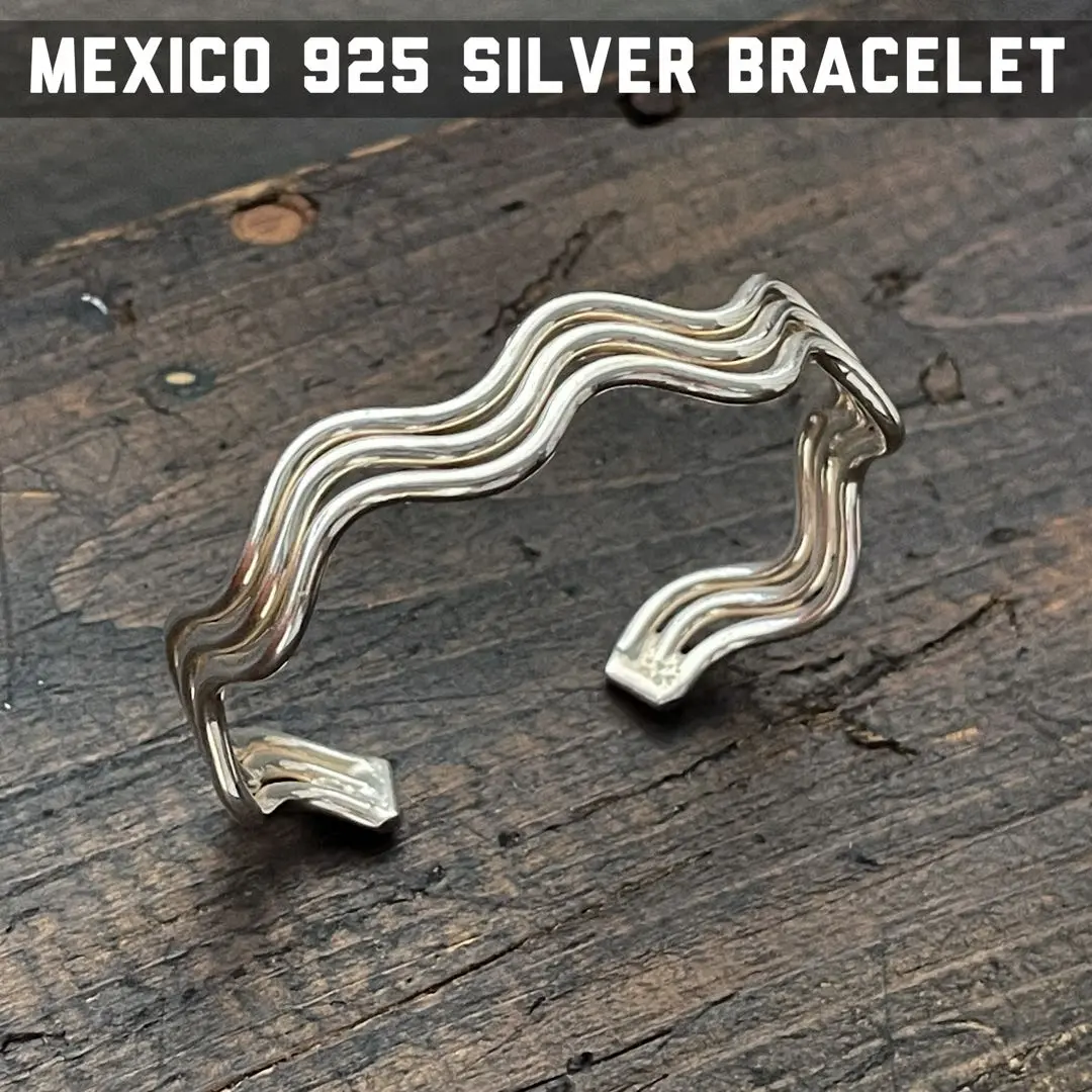 925 シルバー ボーン カフ バングル メキシコ メキシカン