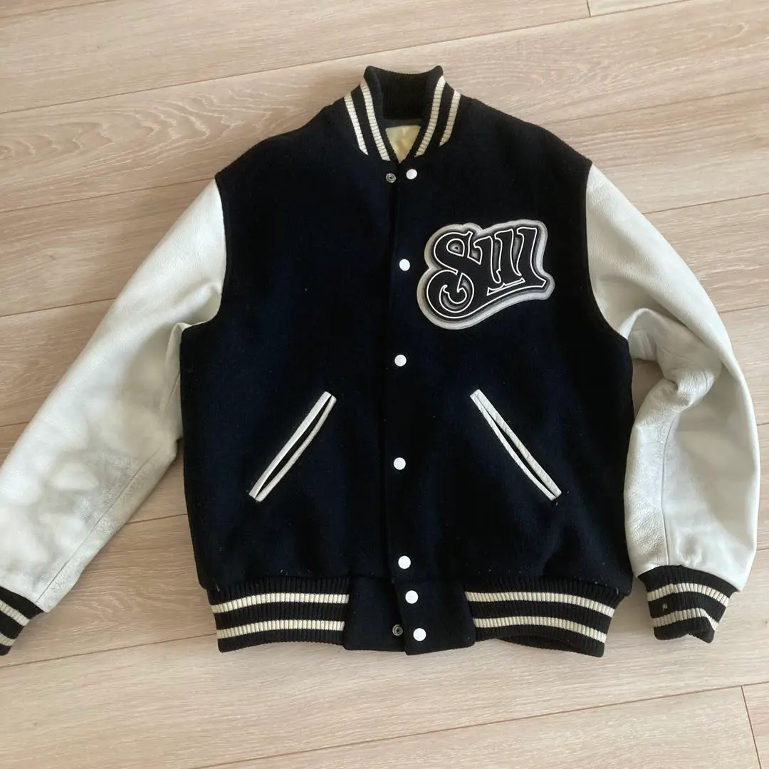 swagger スワッガー　スタジャン swagger スワッガー 袖レザー ジップアップ ウールスタジャン