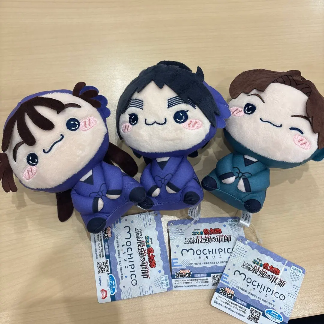 Thumbnail of Nintama Rantaro: Ninja Kids the Movie - Dokutake Ninja Squad's Strongest Strategist - Mochipiko Plush Set - Carefully Selected Faces