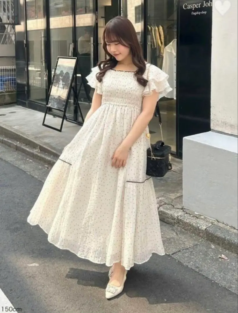 anmille アンミールシアードットOP ワンピース ホワイト anmille アンミールシアードットOP ワンピース ホワイト - メルカリ