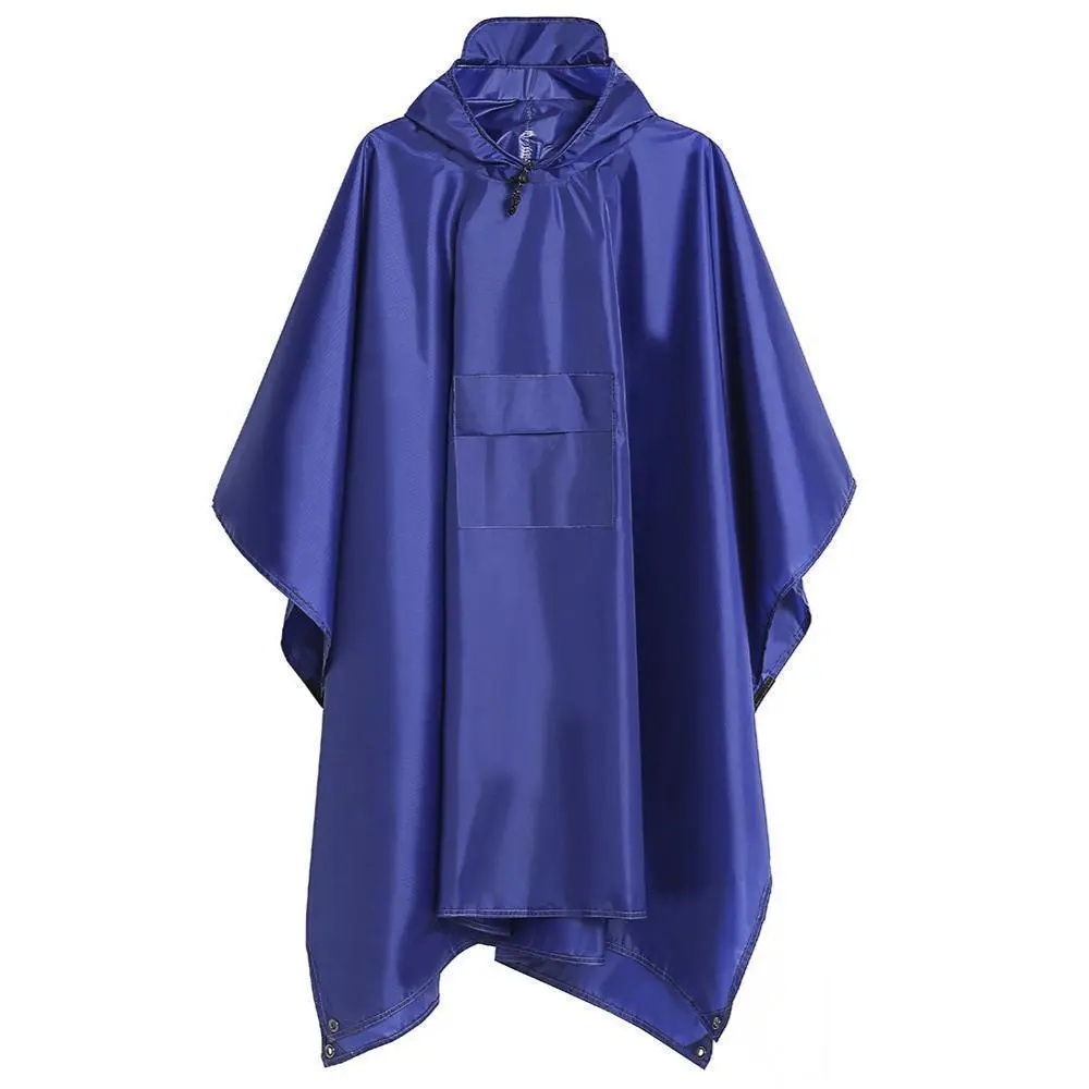 斗篷雨衣 雨披 雨衣 3WAY 自行車 防水 藍色 的縮圖