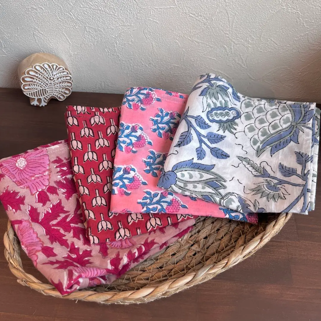 Thumbnail of Block Print Multi Cloth M Size A Red Beige