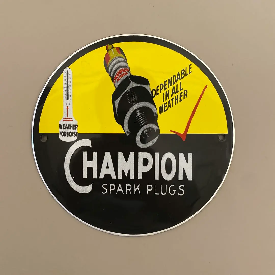 [76cm]ビンテージ看板　チャンピオン　スパーク　プラグ　看板 世田谷ベース ☆1960's CHAMPION チャンピオン プラグ ビンテージ 看板 所
