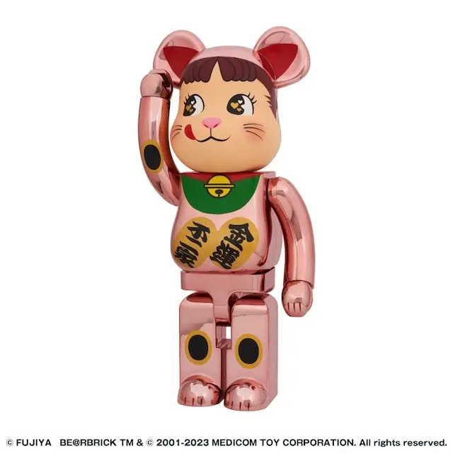 BE@RBRICK 招き猫 ペコちゃん 福 銀メッキ 1000％ BE@RBRICK - BE@RBRICK 招き猫 ペコちゃん 福銀メッキ 1000％の