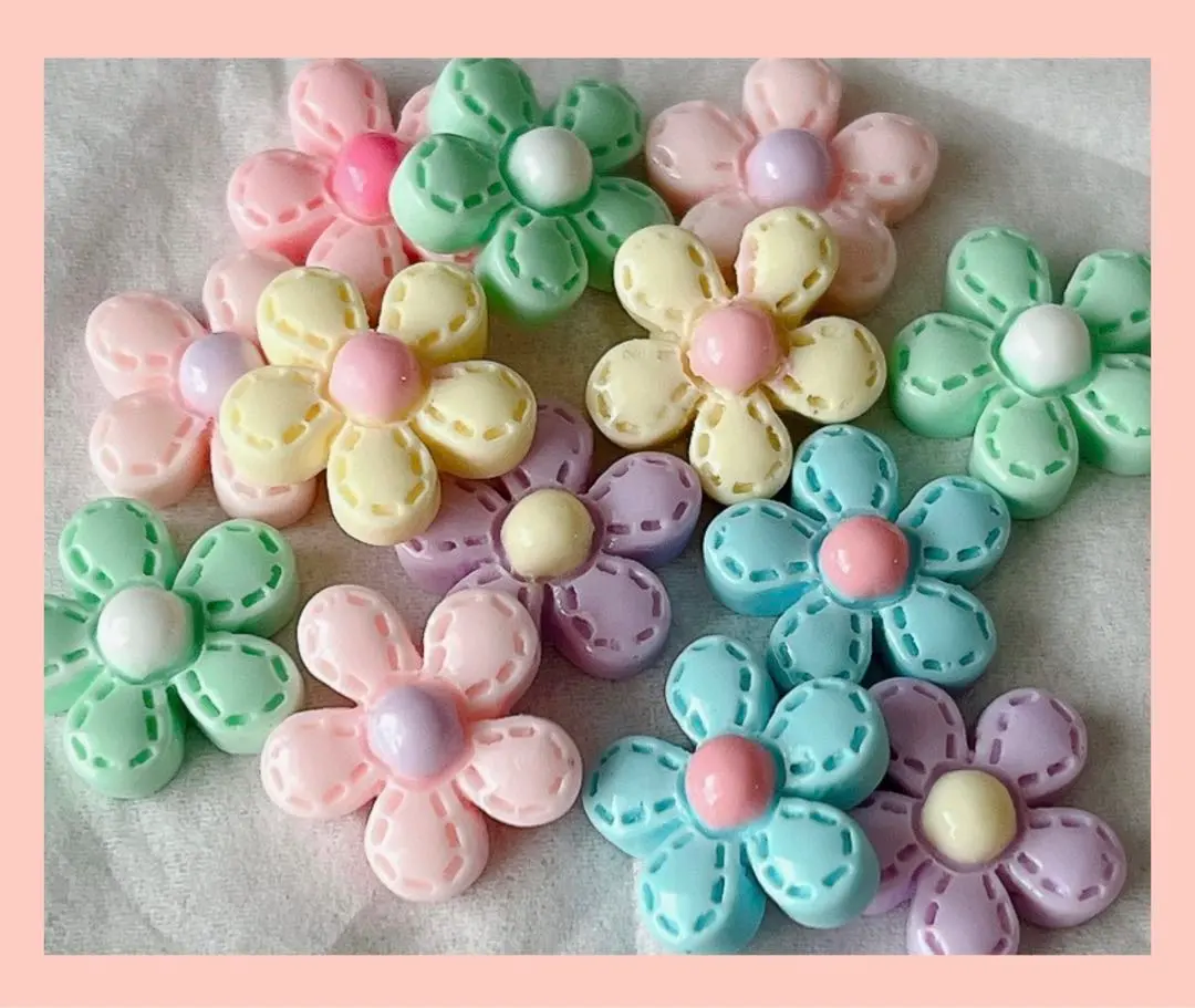 Thumbnail of Deco parts, flowers, 10 pieces