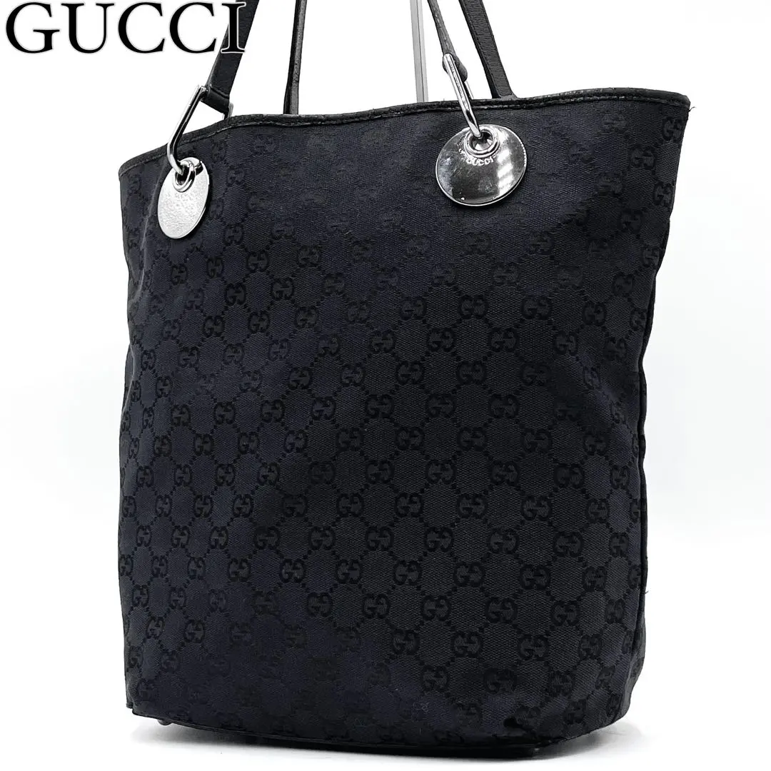 GUCCI バック GUCCI◇トートバッグ_GGキャンバス/キャンバス/BLK/120836
