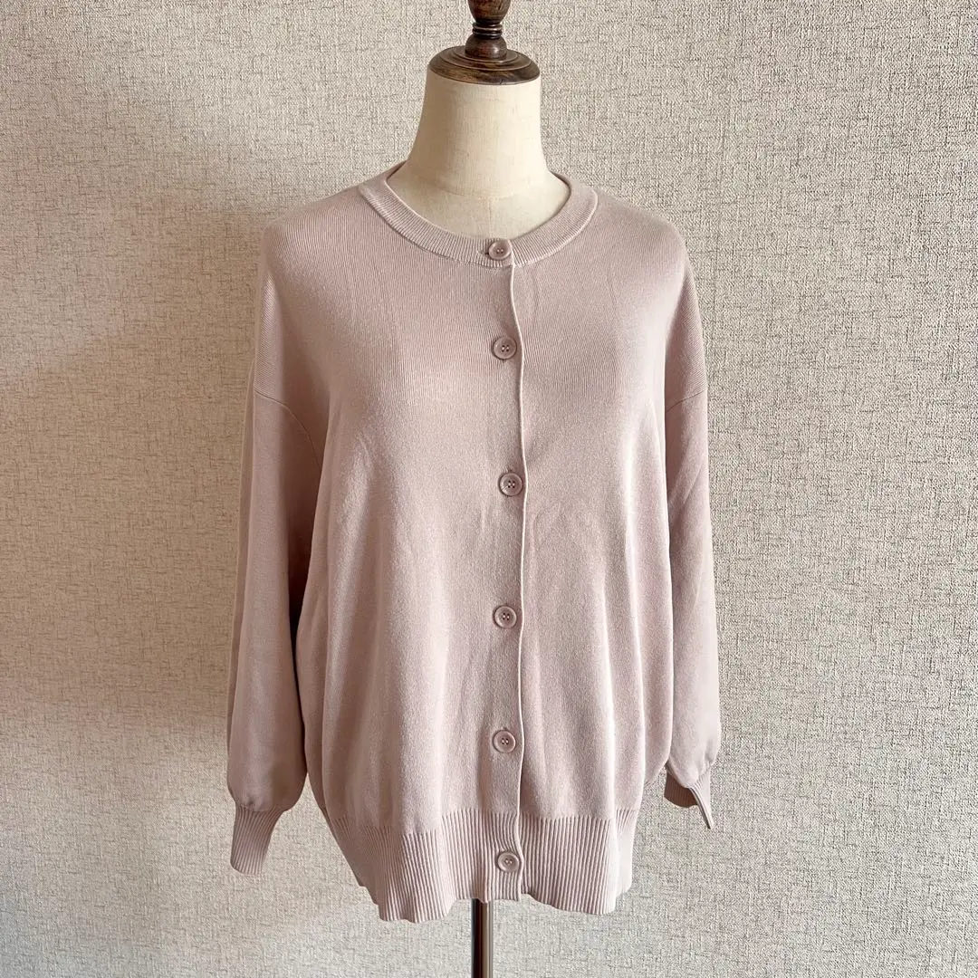 Thumbnail of GROBAL WORK / Beige Long Sleeve Knit Cardigan Simple Design M