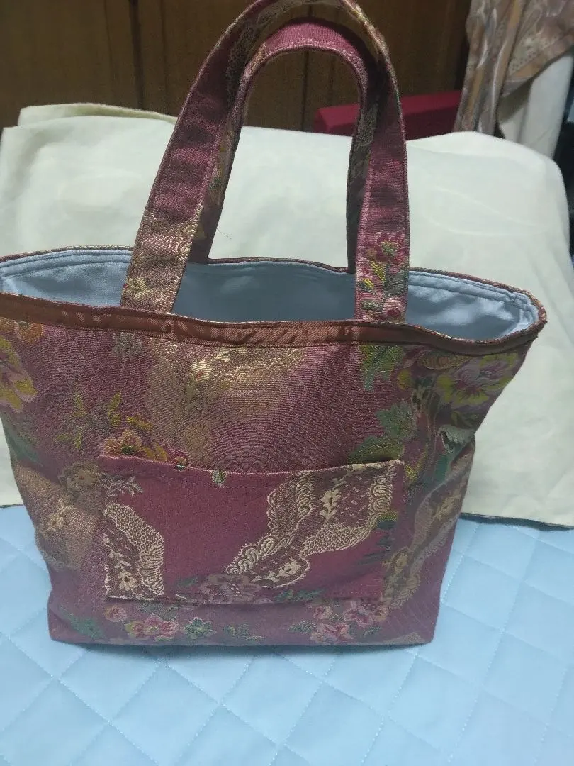 Thumbnail of Floral Tote Bag - Red-Purple, Medium, Vertical approx. 27cm, Horizontal approx. 27cm, Gusset 9cm