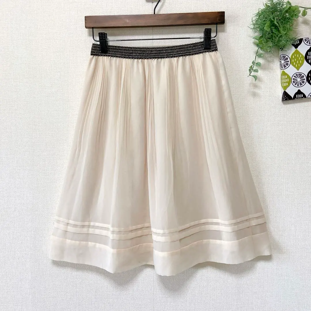 Thumbnail of 【any FAM】 Flare Skirt S～M size, Knee-length, Beige, Elegant