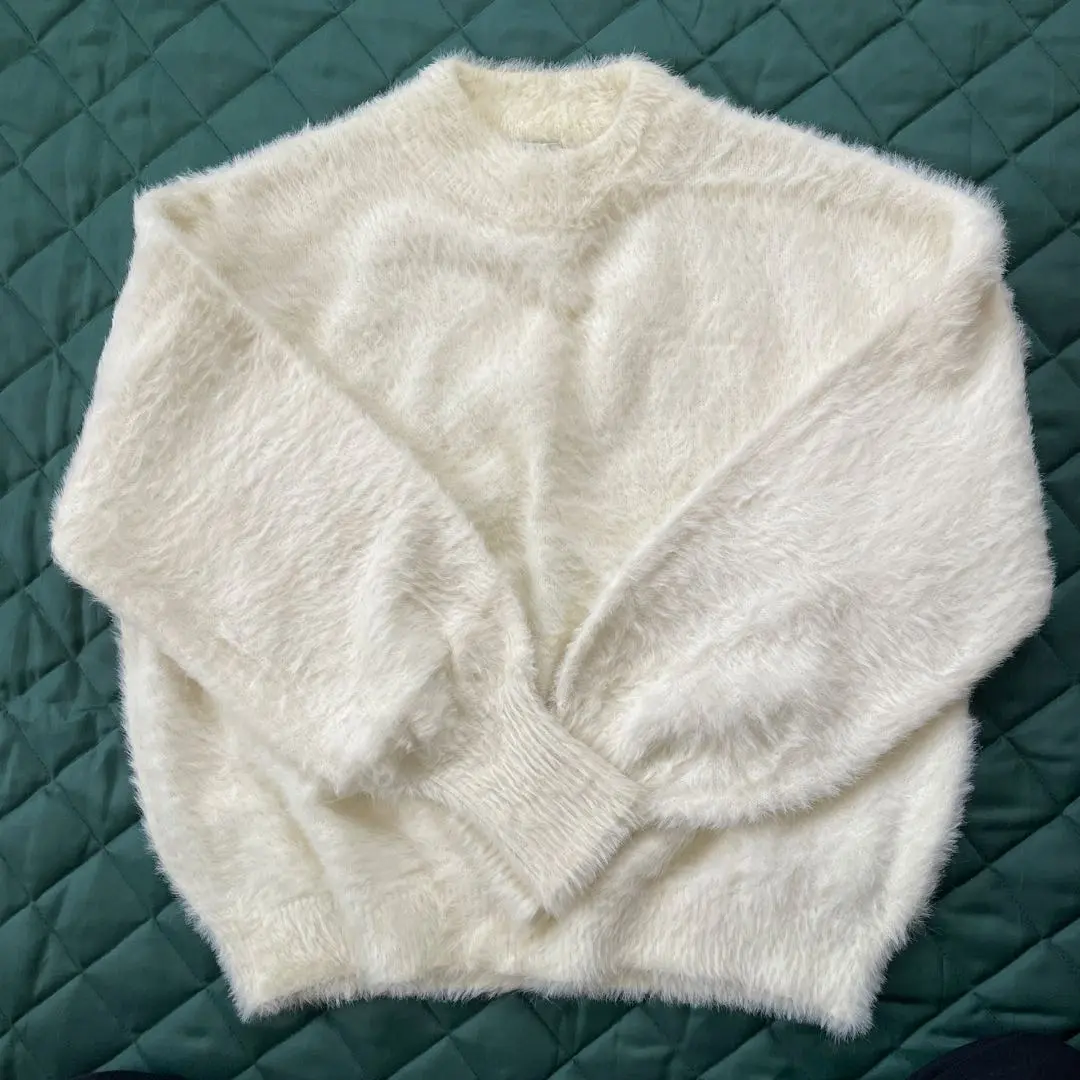 Thumbnail of earth music&ecology Shaggy Knit - White