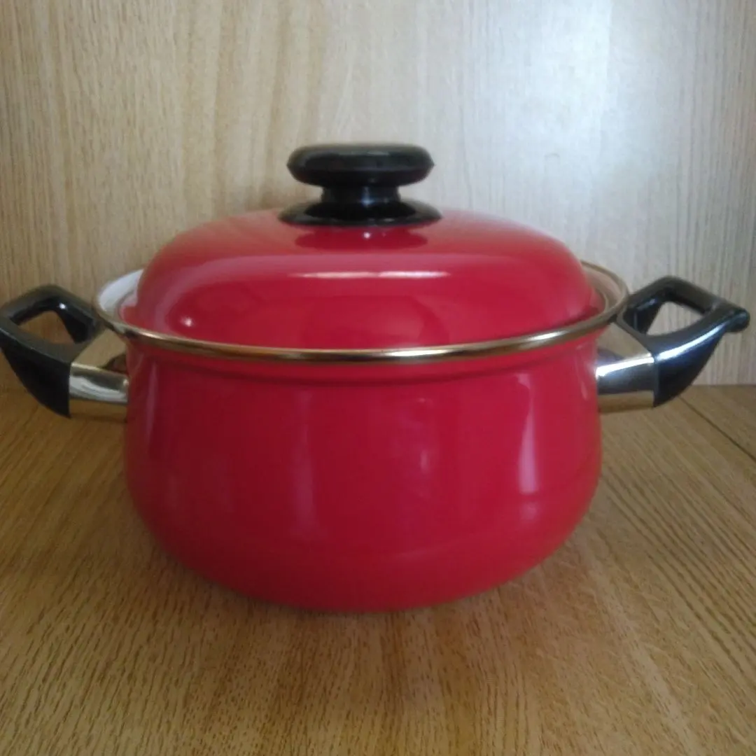 Thumbnail of Enamel pot, red, retro, unused, 20cm diameter