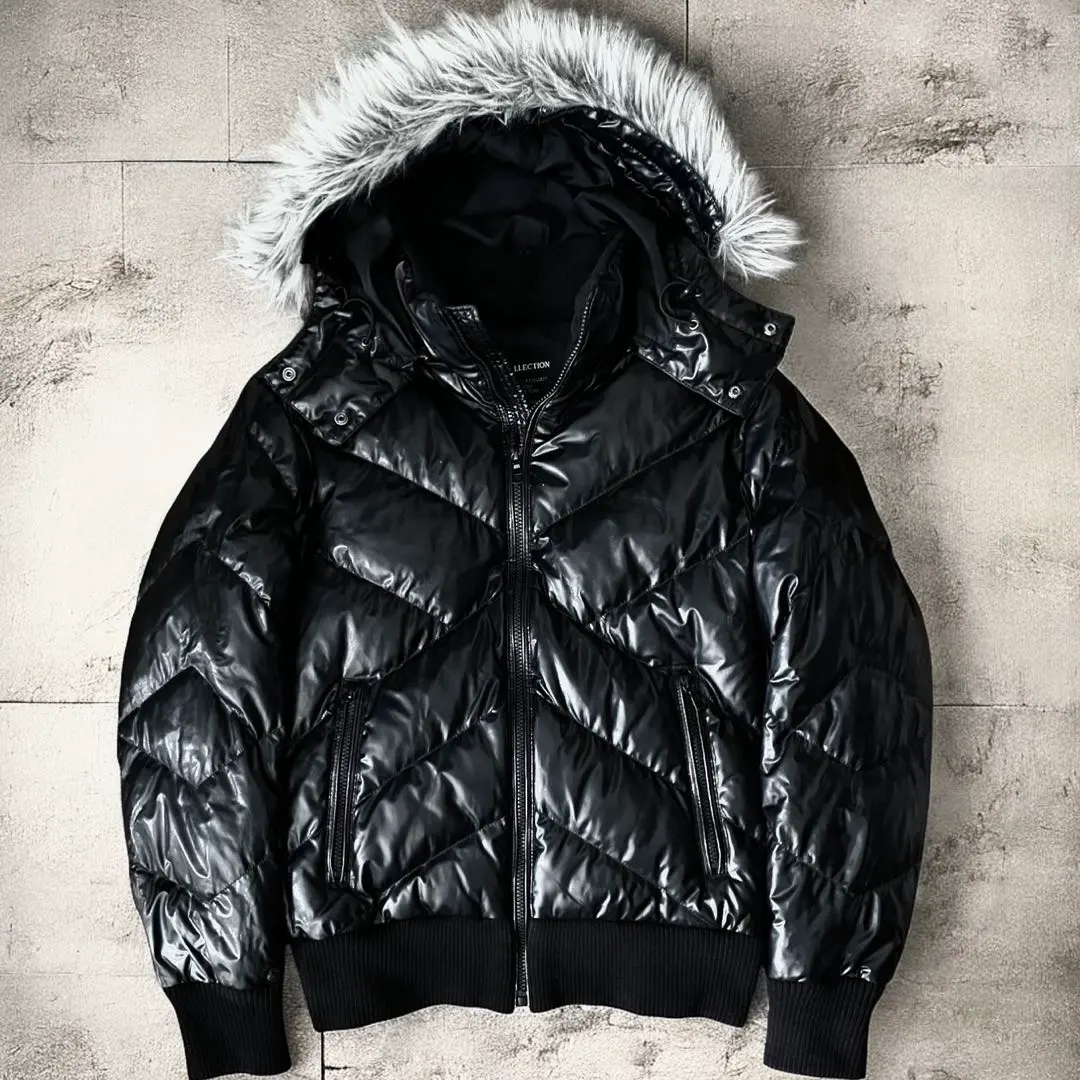 Thumbnail of Rare Old UNIQLO Premium Down Jacket L Fur Black Y2K 00s