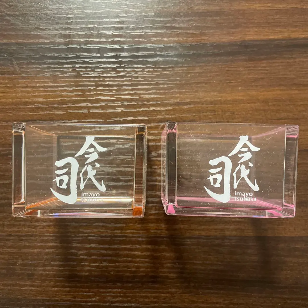 Thumbnail of 【New, Unused】Imayotsukasa Masu (Sake Cup) • Masu (Wooden Square Cup) • Small Item Case Clear Acrylic Crystal Set of 2
