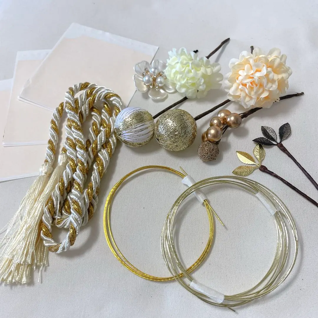 Thumbnail of Japanese Clothing Hakama Hair Ornament Kimono Bridal Rope Gold Silver Hair Accessories