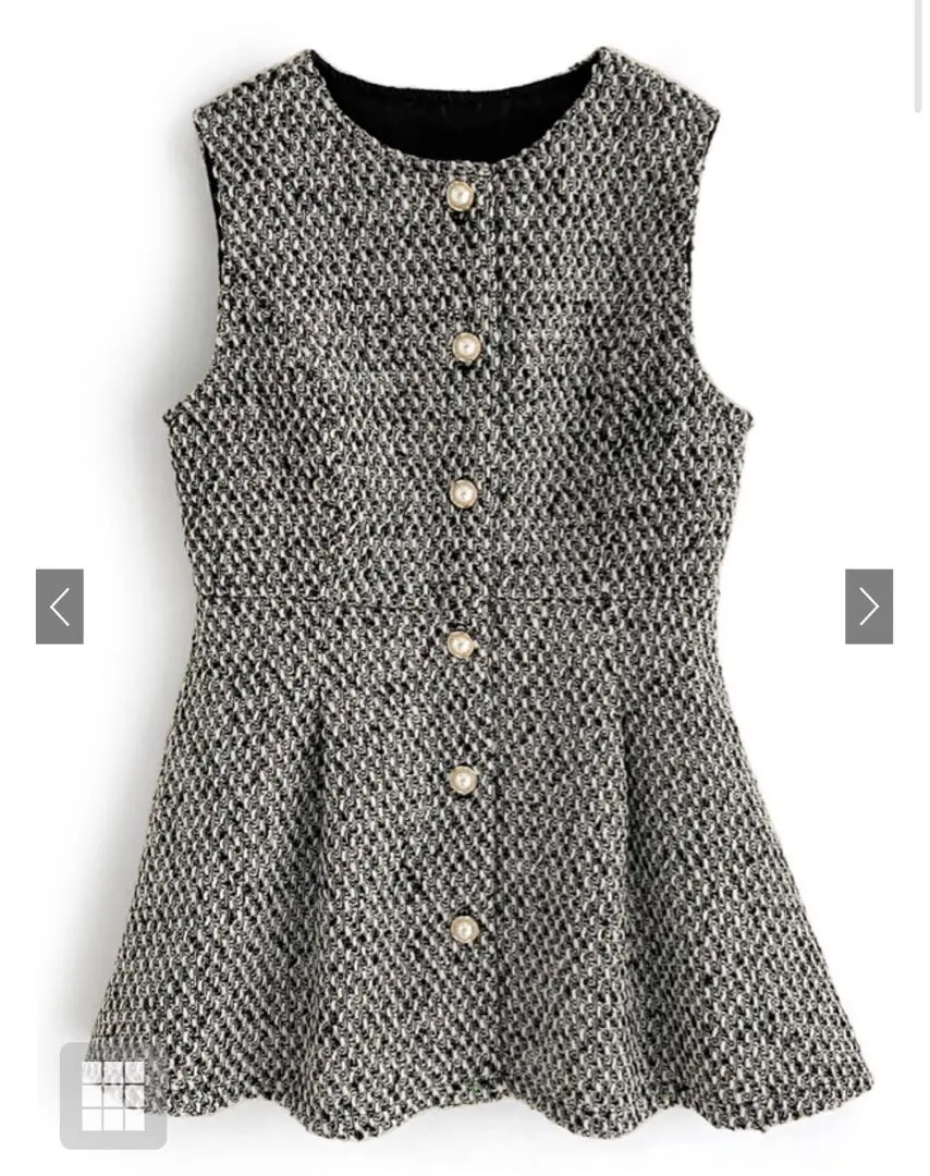 Thumbnail of GRL Tweed Peplum Vest [pm489]