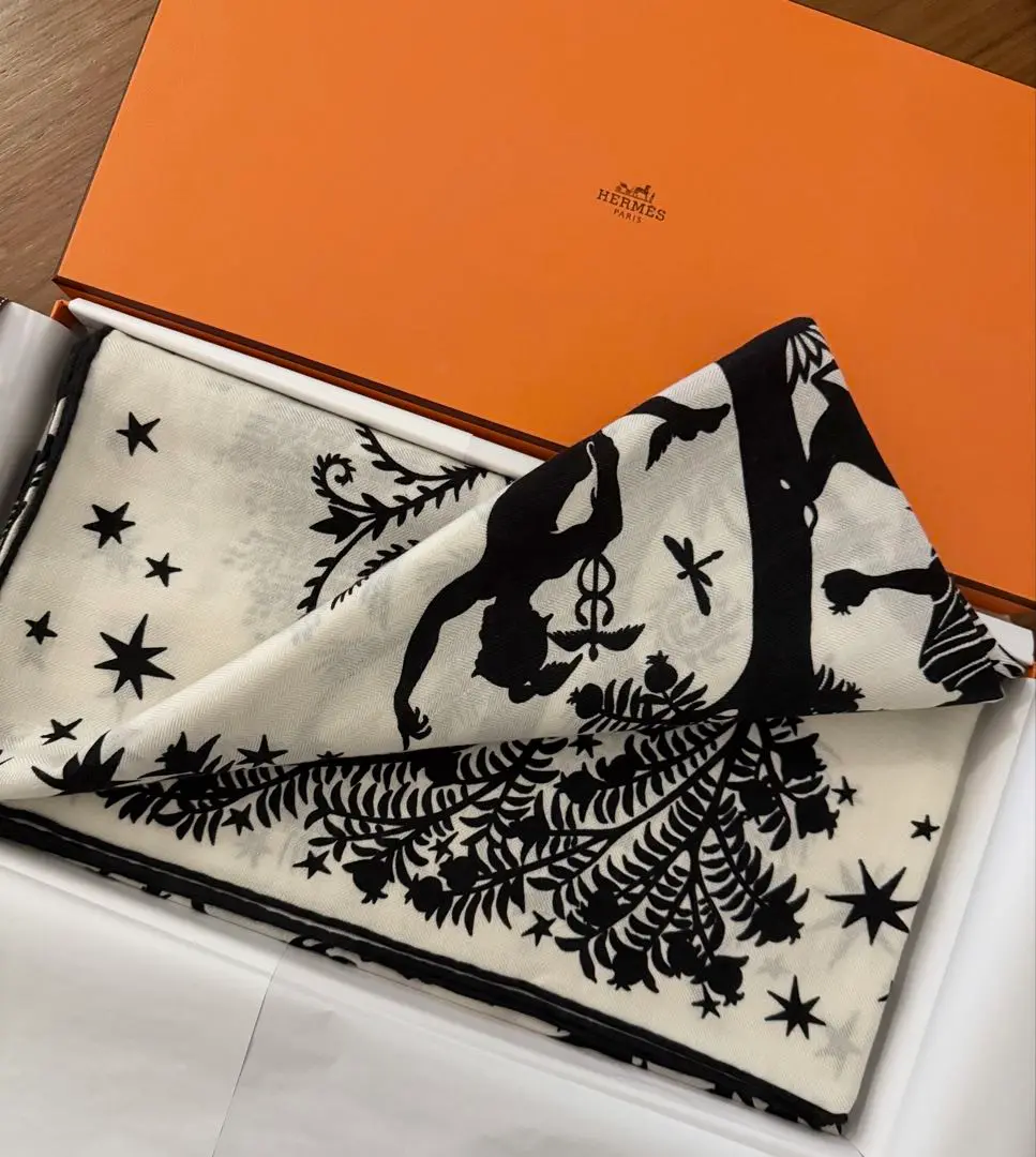 新品未使用　エルメス　カシシル　オルフェウス　ブラック×ホワイト　140 新品未使用 エルメス カシシル カレジェアン140 オルフェウスの