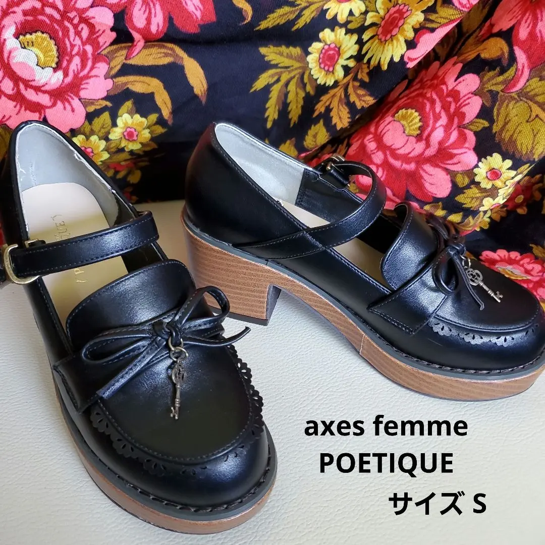 【新品未使用】axes femme POETIQUEメッセージ入り厚底ローファー 2025年最新】axes femme POETIQUE レディース ローファー・革靴