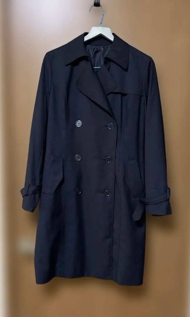 Thumbnail of Navy double-breasted trench coat, size 11