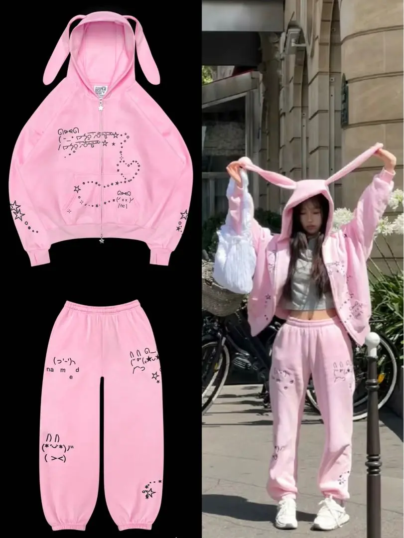人気上昇中！【NAMED COLLECTIVE】耳付きパーカー セットアップ org.jpg