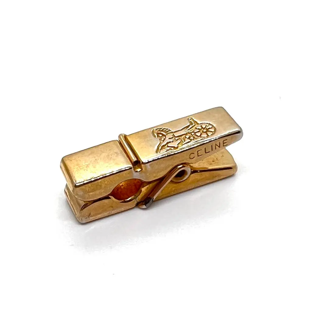 セリーヌ　シンプルカッコいい　マネークリップ 金属製 約6.5cm ゴールド セリーヌ シンプルカッコいい マネークリップ 金属製 約6.5cm