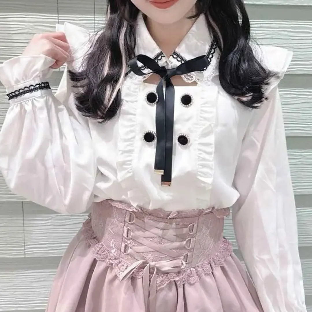 Thumbnail of ROJITA Color Block Tape Blouse with Open Décolletage - Beige