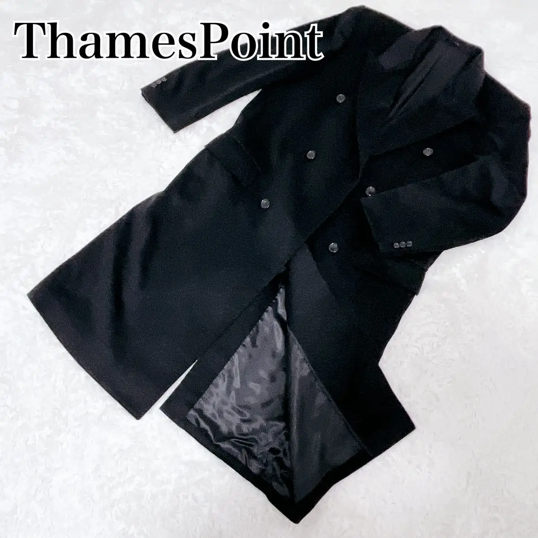 美品✨Thames Point チェスターコート カシミヤ100% 黒 ブラック Thames Point チェスターコート 黒 カシミヤ100% - メルカリ