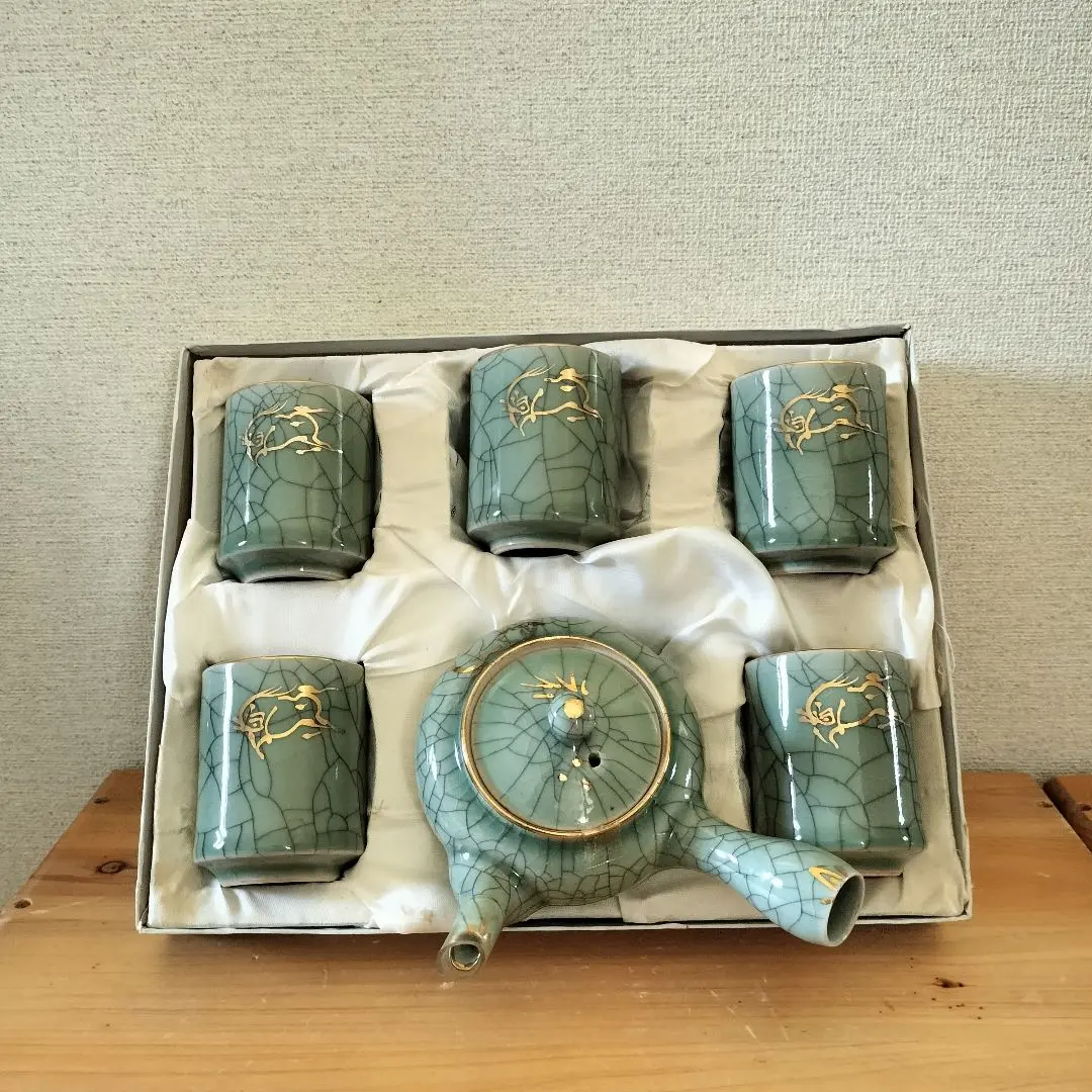 骨董品　陶芸　茶道具　相馬駒焼　吉峰窯　煎茶器揃　急須・湯冷まし・湯呑み５ 骨董品 陶芸 茶道具 相馬駒焼 吉峰窯 煎茶器揃 急須・湯冷まし