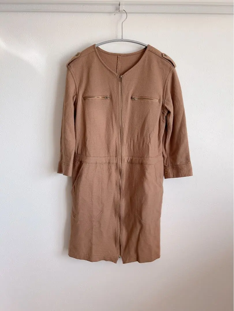 【美品】MACPHEE (マカ菲) 前開八分長緊身連衣裙 的縮圖