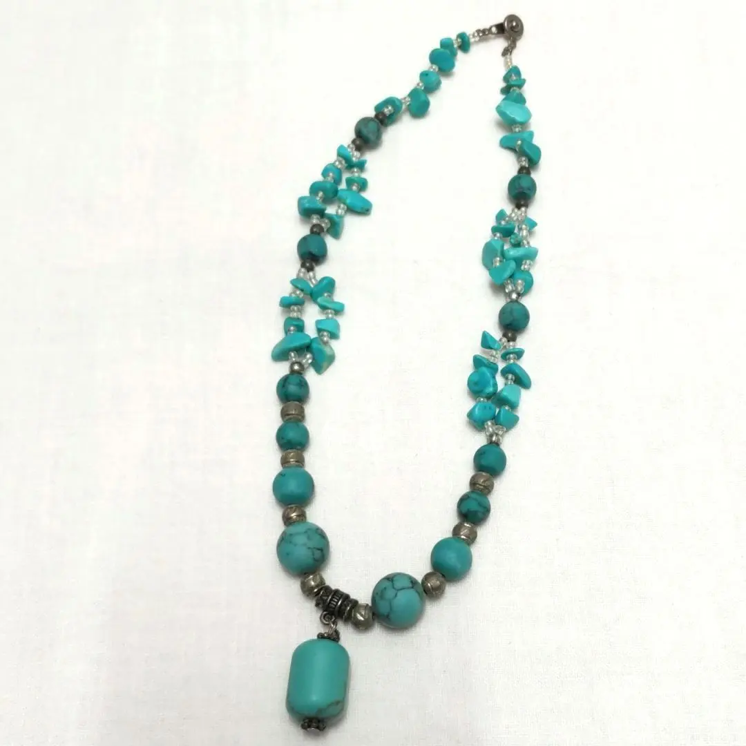 Thumbnail of Turquoise bead necklace, approximately 40cm