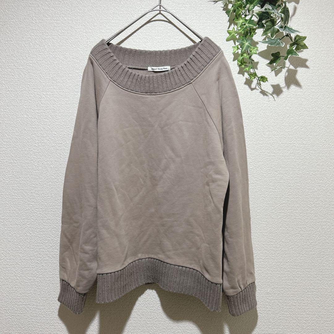 Thumbnail of NATURAL BEAUTY BASIC Beige Sweatshirt M size Cotton