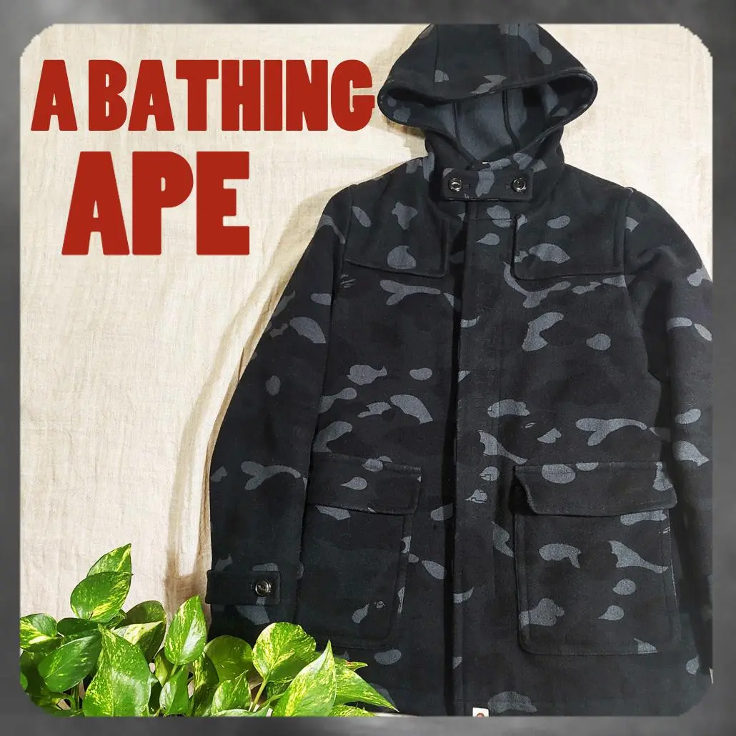 90s A BATHING APE ニット ダッフルコート 旧タグ 初期 希少