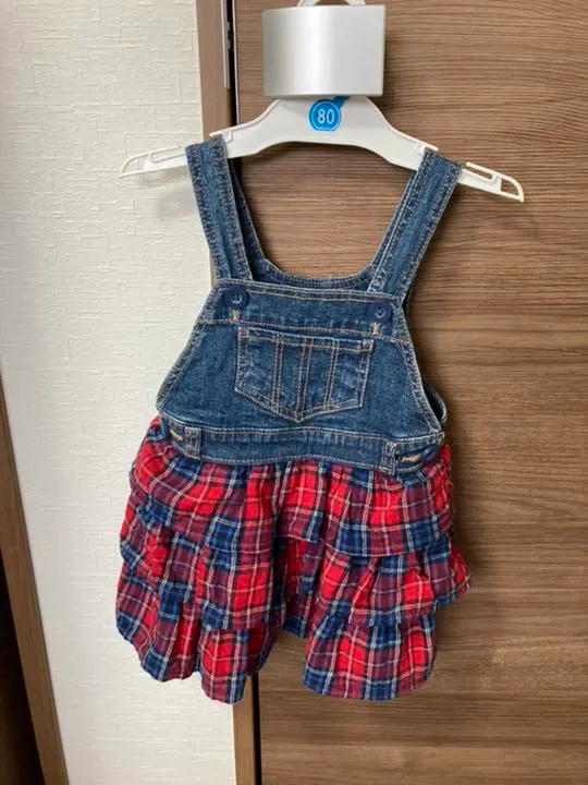 Thumbnail of Denim jumper skirt, size 80