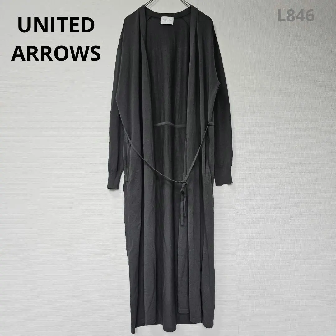 Thumbnail of United Arrows cardigan, long, brown, knit, long sleeve, pockets, autumn wear