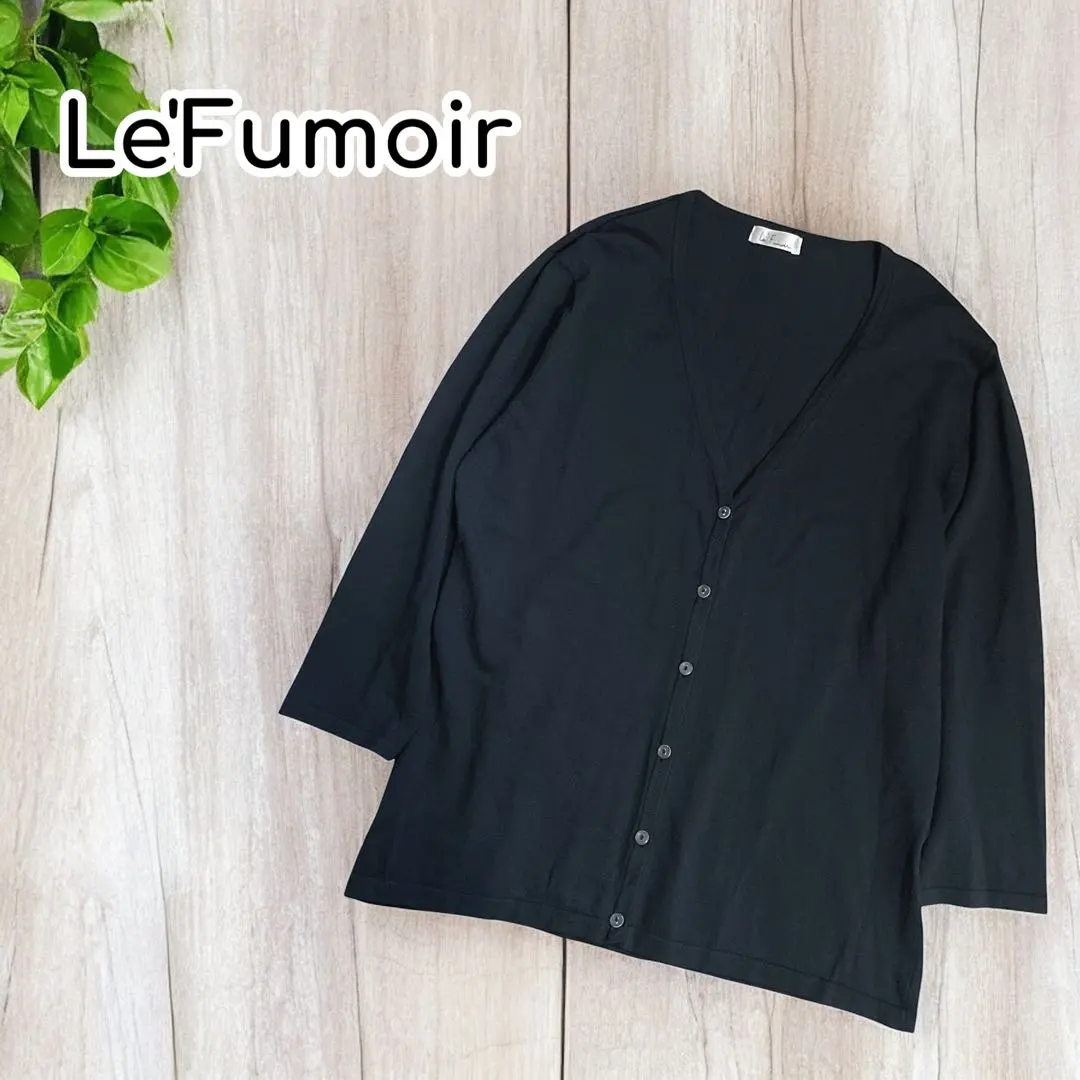 Thumbnail of Le'Fumoir [Defective] V-neck cardigan, three-quarter sleeves, black