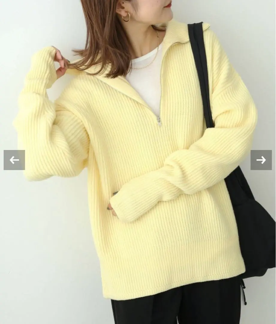 SLOBE IENA　French wool畦ハーフジップニットプルオーバー SLOBE IENA（スローブイエナ）の「《追加》French wool畦ハーフ