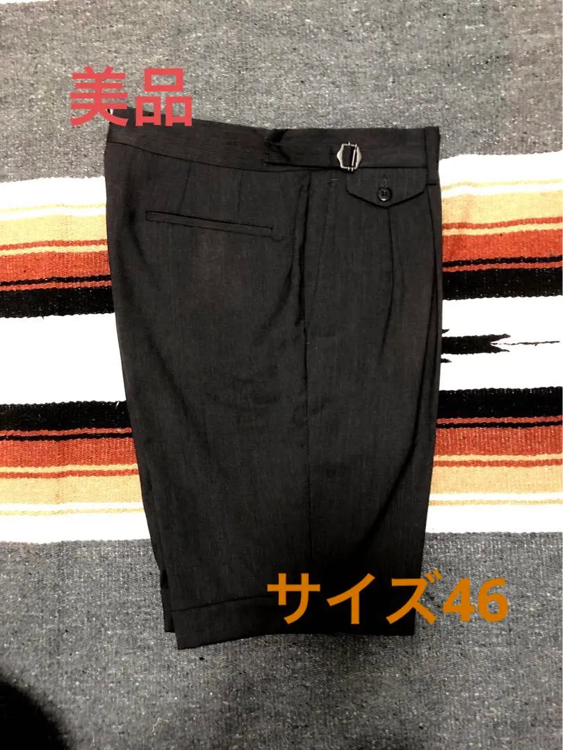美品 GERMANO コットン ワンタック ドローコード ショートパンツ 44 1.jpg