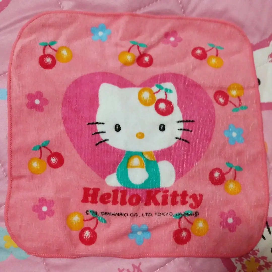 Thumbnail of Sanrio Hello Kitty Cherry Towel Handkerchief Retro Vintage