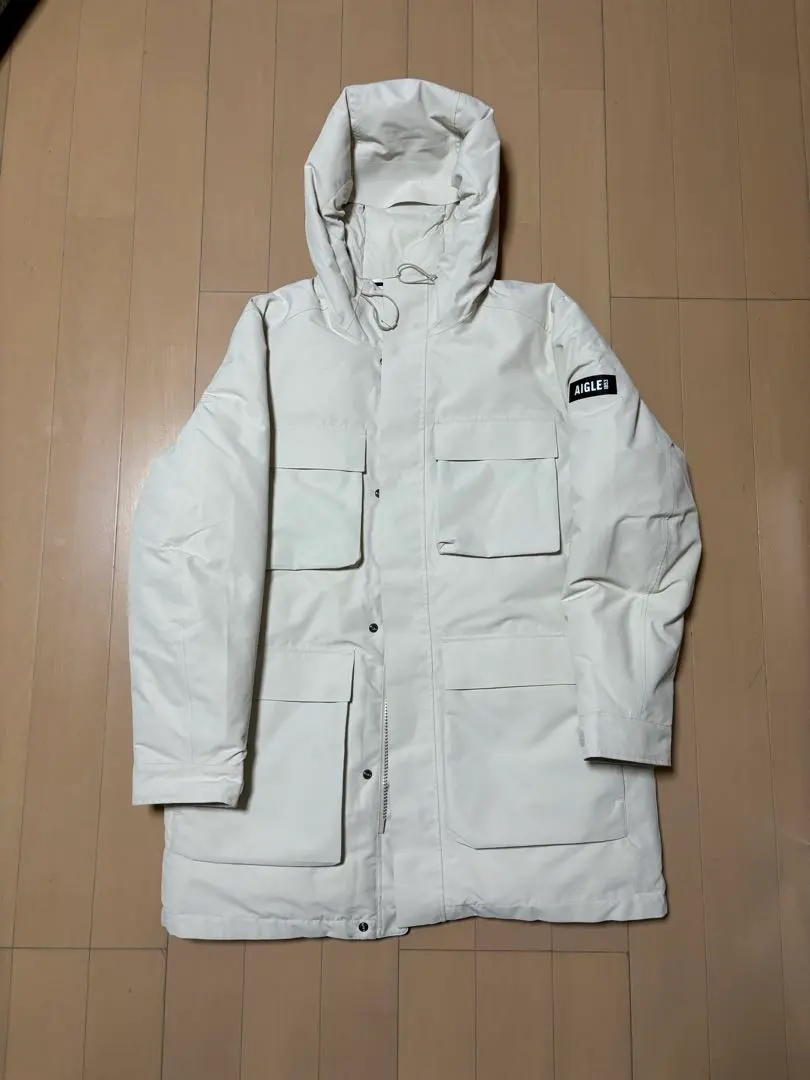 Thumbnail of Aigle Insulation Hooded Long Jacket, White, L