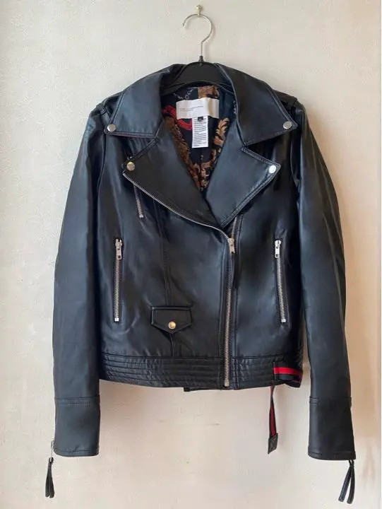★美品★ダブルスタンダードクロージング ライダース ラムレザー 2way 黒 ラムレザーダブルライダース（ライダースジャケット）｜UNITED