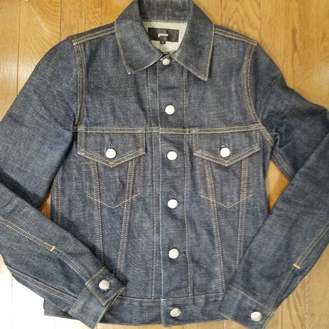 激レア 希少 green HYKE 1st デニム ダメージ加工 ジャケット S green グリーン(現HYKEハイク) 1st ファースト デニムジャケット