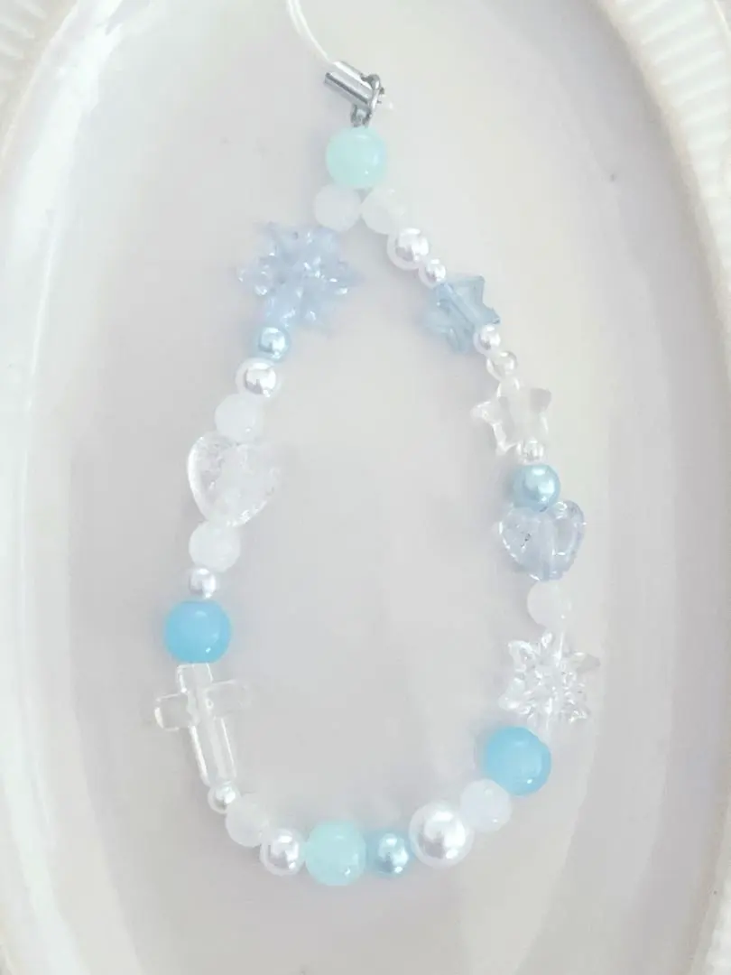 Thumbnail of Blue Snow ~ Bead Strap. Only item available. Approximately 15cm. B716