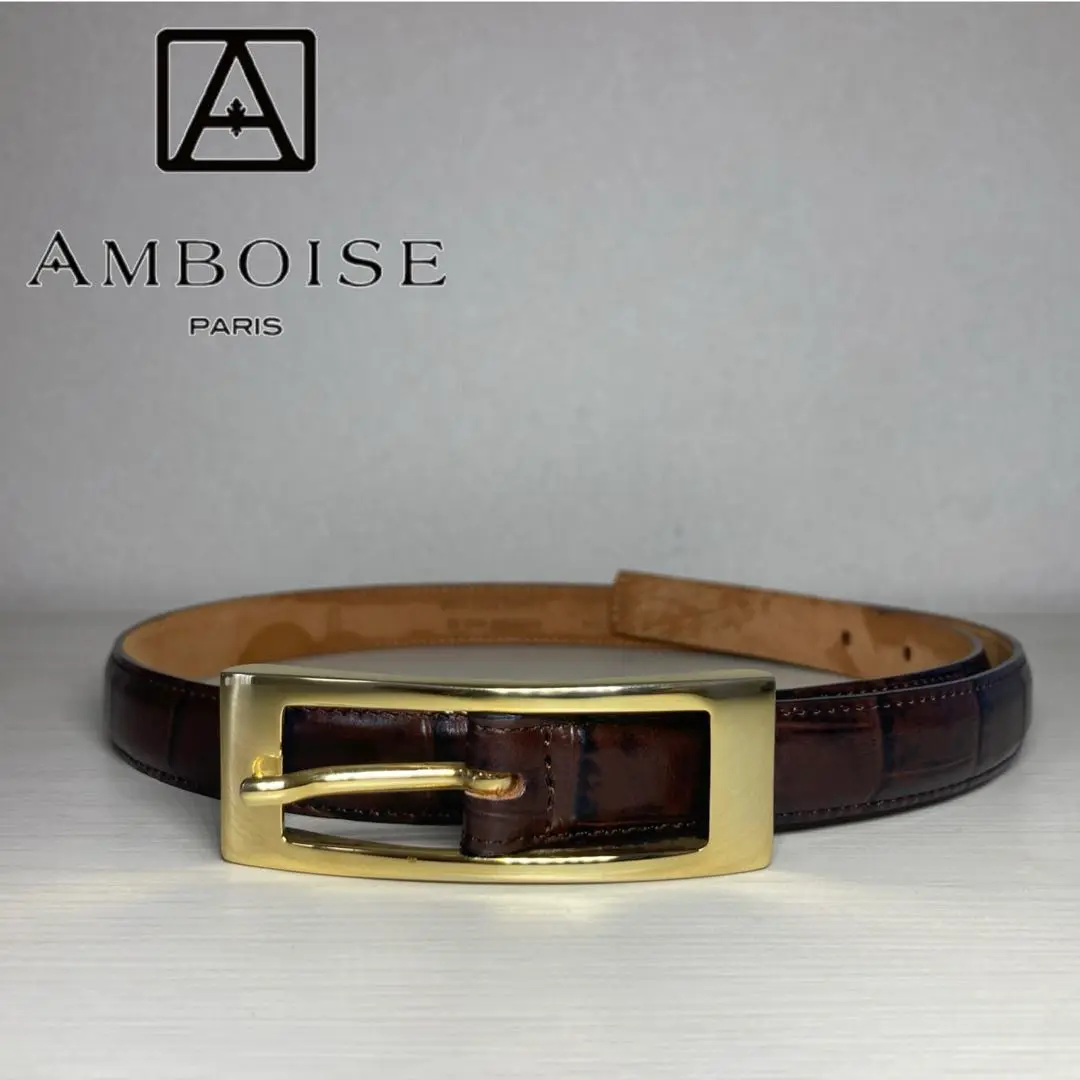 極美品 AMBOISE アンボワーズ フランス製 本革 クロコ型押 レザーベルト 2025年最新】AMBOISE メンズ ベルトの人気アイテム - メルカリ